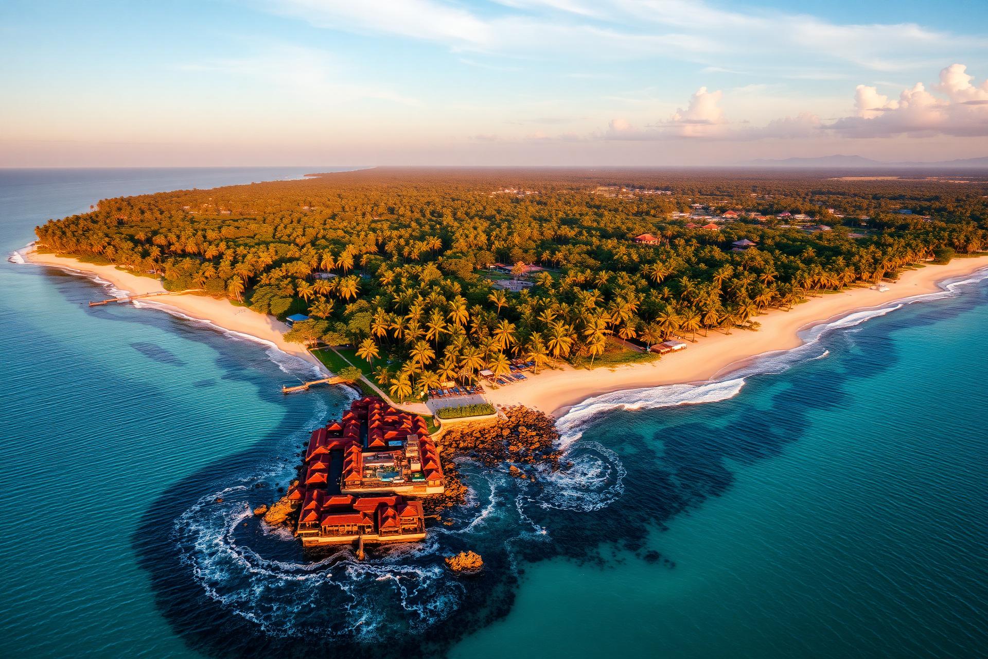 Aerial view of Bali coastline